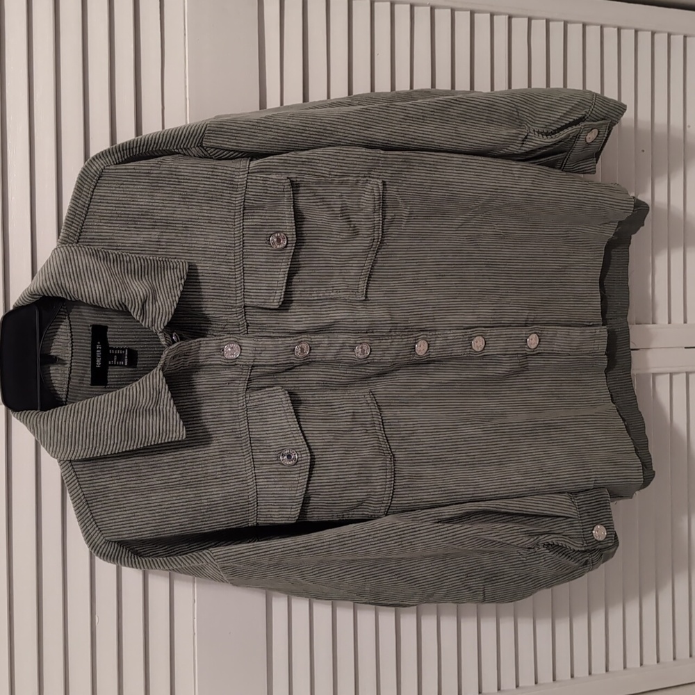 NWT Corduroy green button down jackt